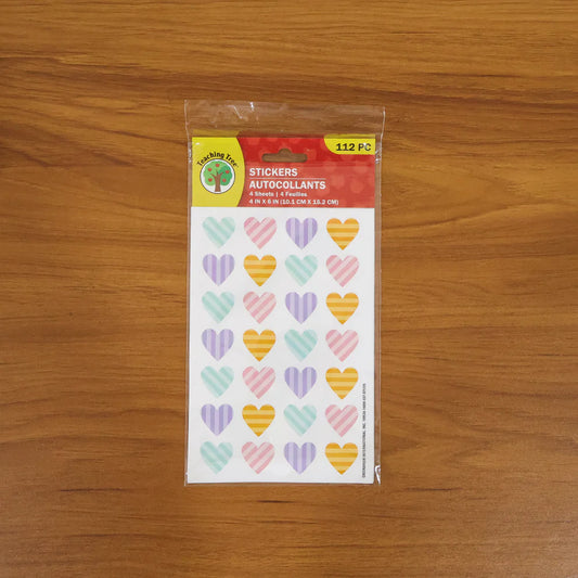 Happyclick Colorful Heart Shape Decorative Sticker Set (4 Sheets, 112 Pc) - HappyClick
