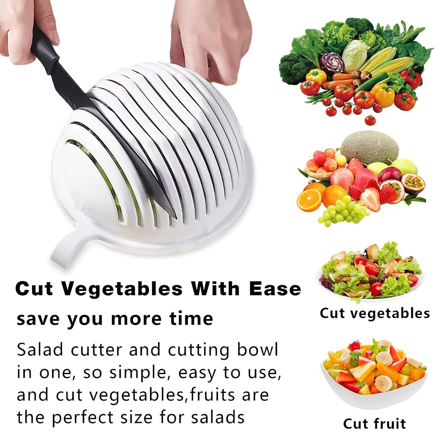 A person holding the SpeedySlice Salad Cutter, showing its ergonomic and compact form.
