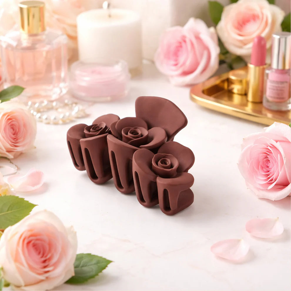 Happyclick Elegant Rose-Shaped Hair Claw Clip for Women & Girls (1 Pc) - HappyClick