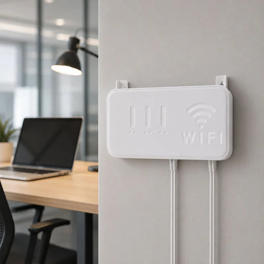 Happyclick Wall Mount WiFi Router Holder – Space-Saving Cable Management Solution