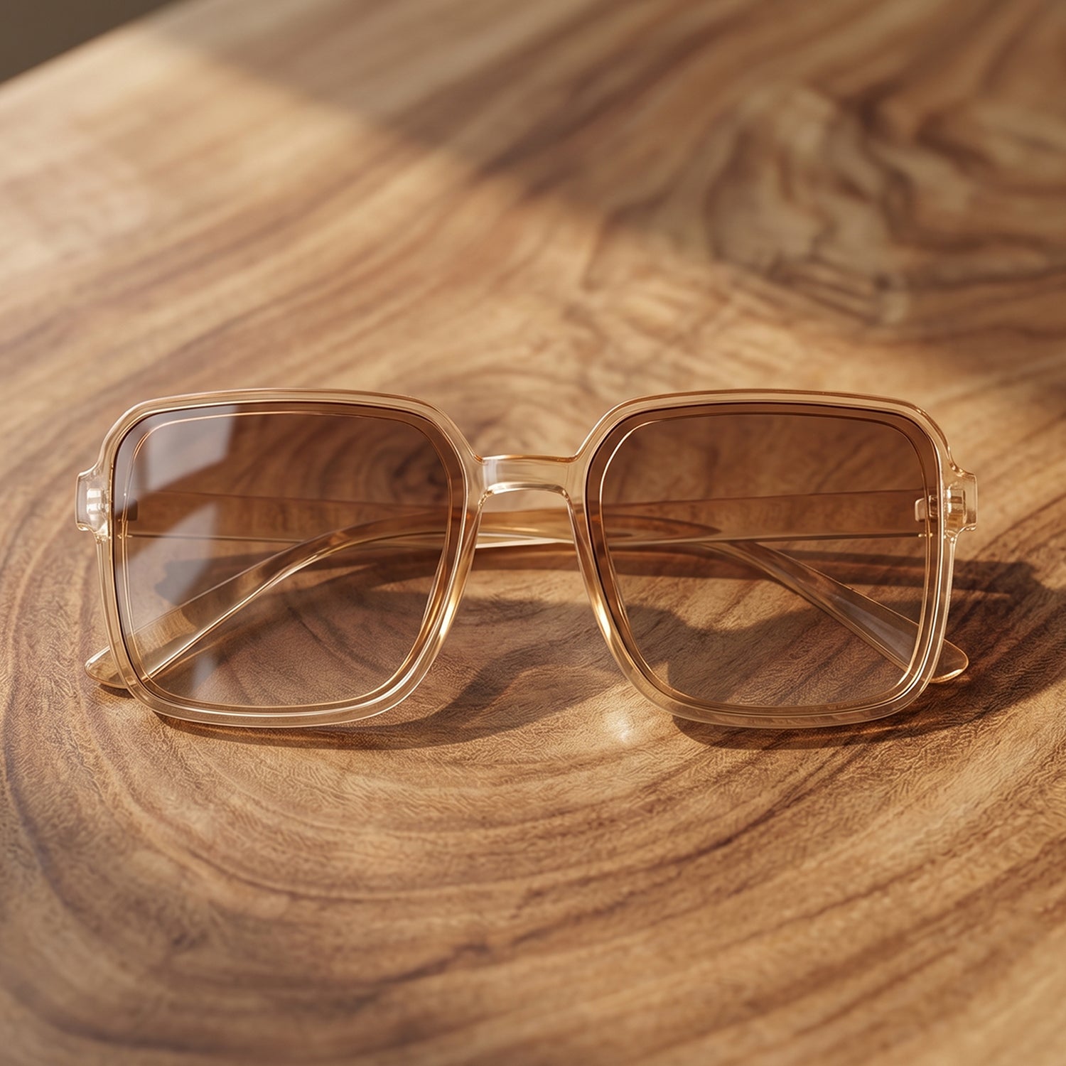 Gradient tinted lenses on fashionable sunglasses