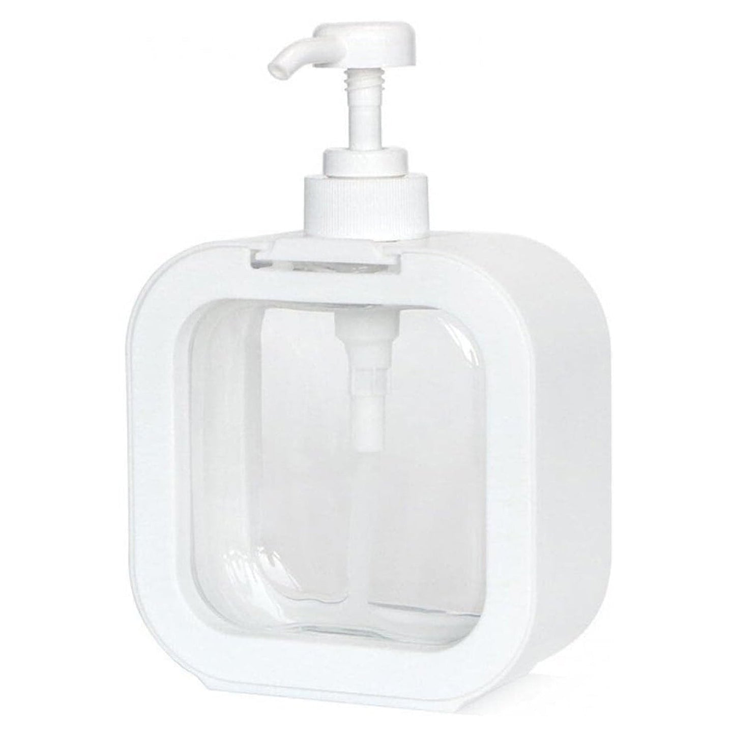 New clear plastic soap dispenser in its retail packaging.