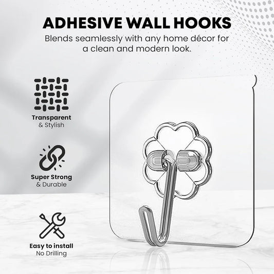 Happyclick Multipurpose Strong Small Stainless Steel Adhesive Wall Hooks - HappyClick