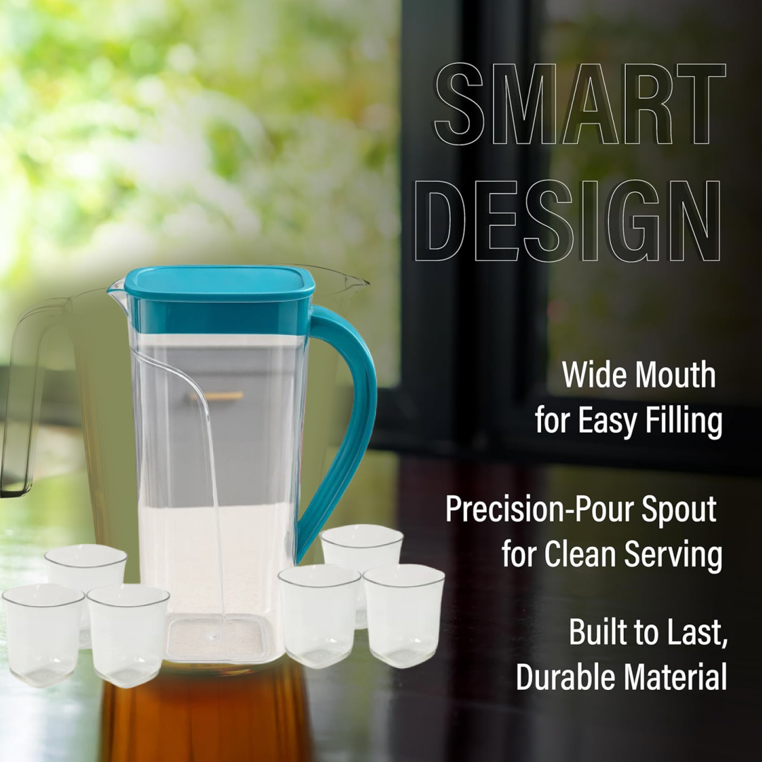 Packaging box of Supermom Marina plastic jug with 6 glass set