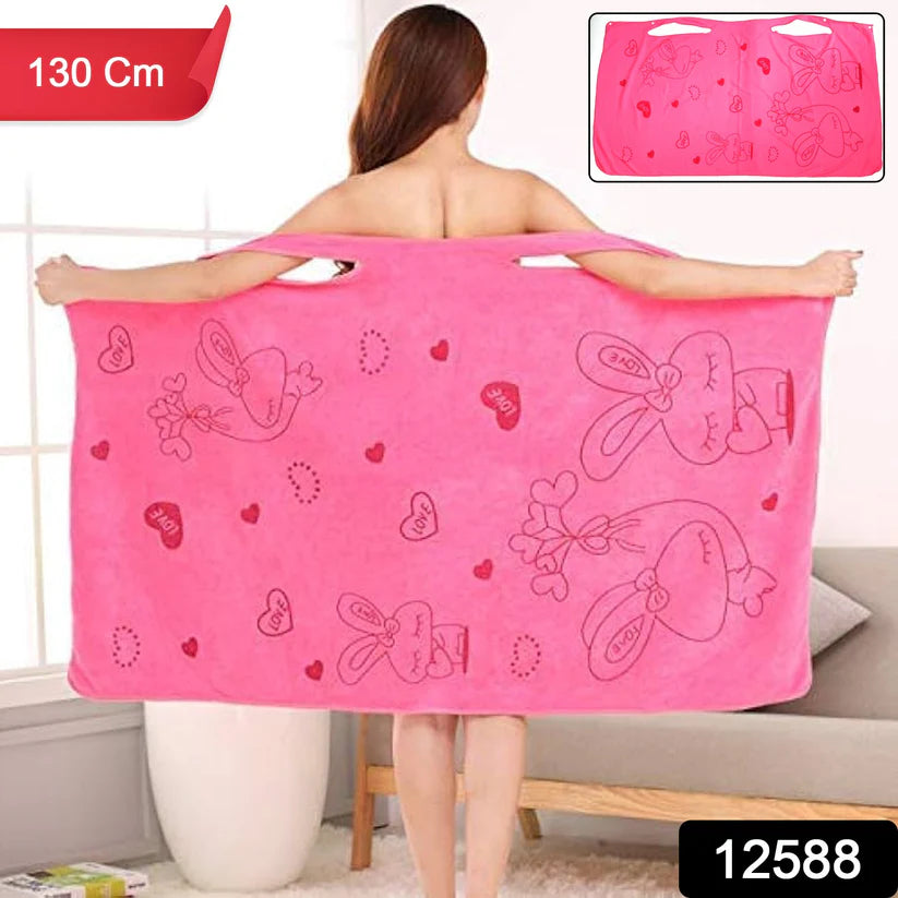 Happyclick Soft & Absorbent Microfiber Bath Towel Wrap with Shoulder Straps (1 Pc) - HappyClick