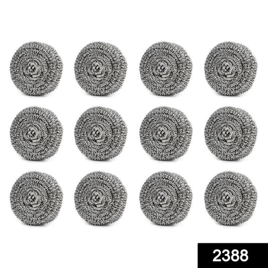 Happy click Round Shape Stainless Steel Ball Scrubber (Pack of 12) - HappyClick