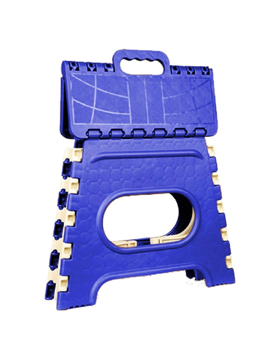 Happyclick 2009_12 Inch Plastic Folding Step Stool for Kids and Adults with Handle (Multicolor)