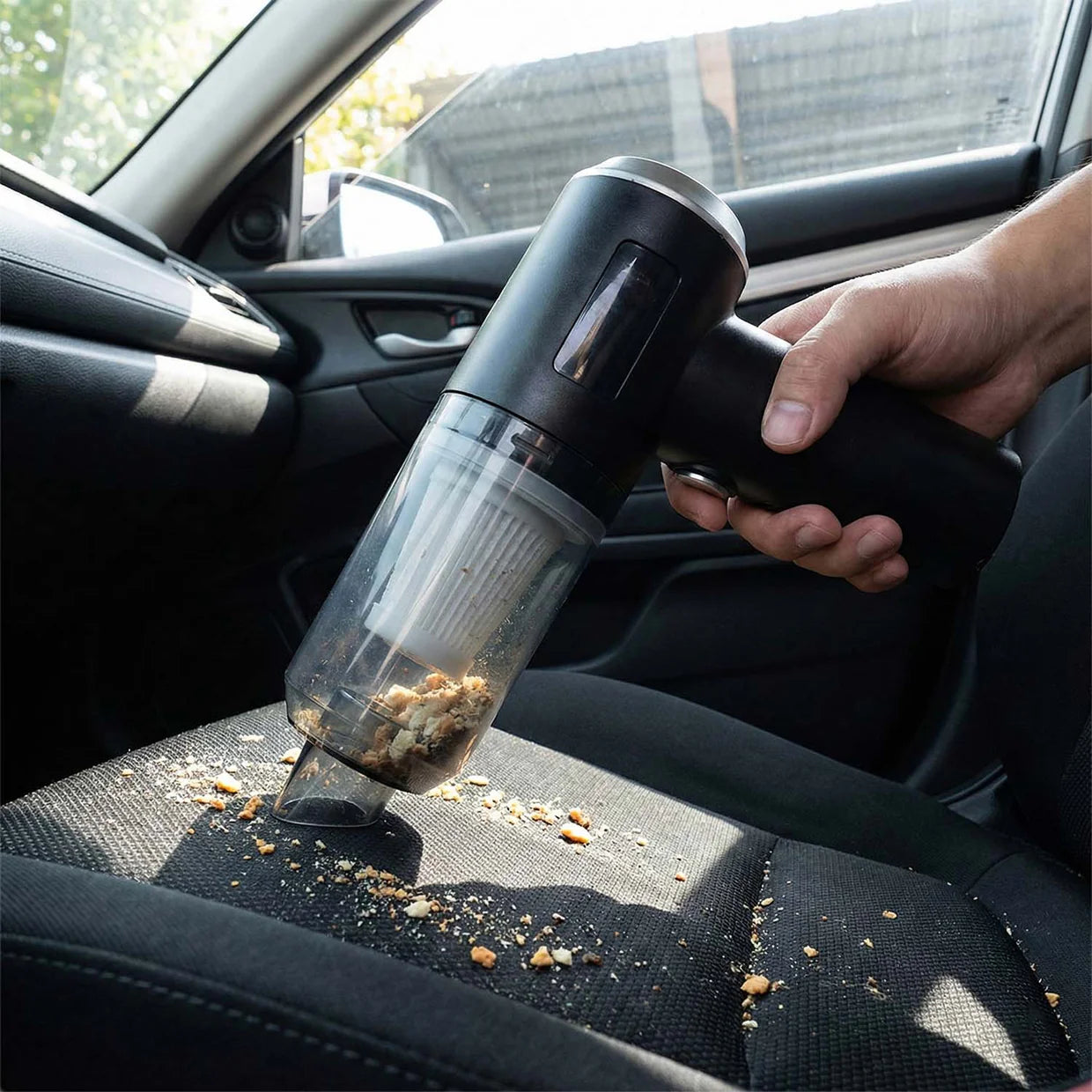 Happyclick 3-in-1 Mini Car Vacuum – Wireless, Rechargeable & Portable Cleaner