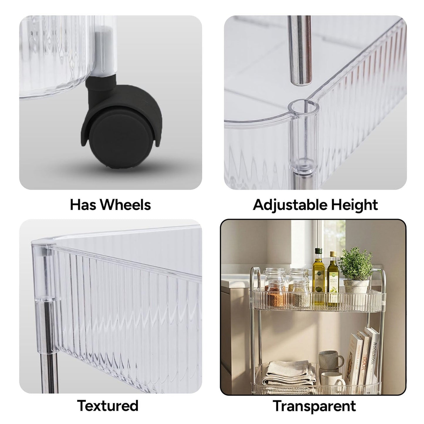 Compact, space-saving utility trolley ideal for clutter-free living