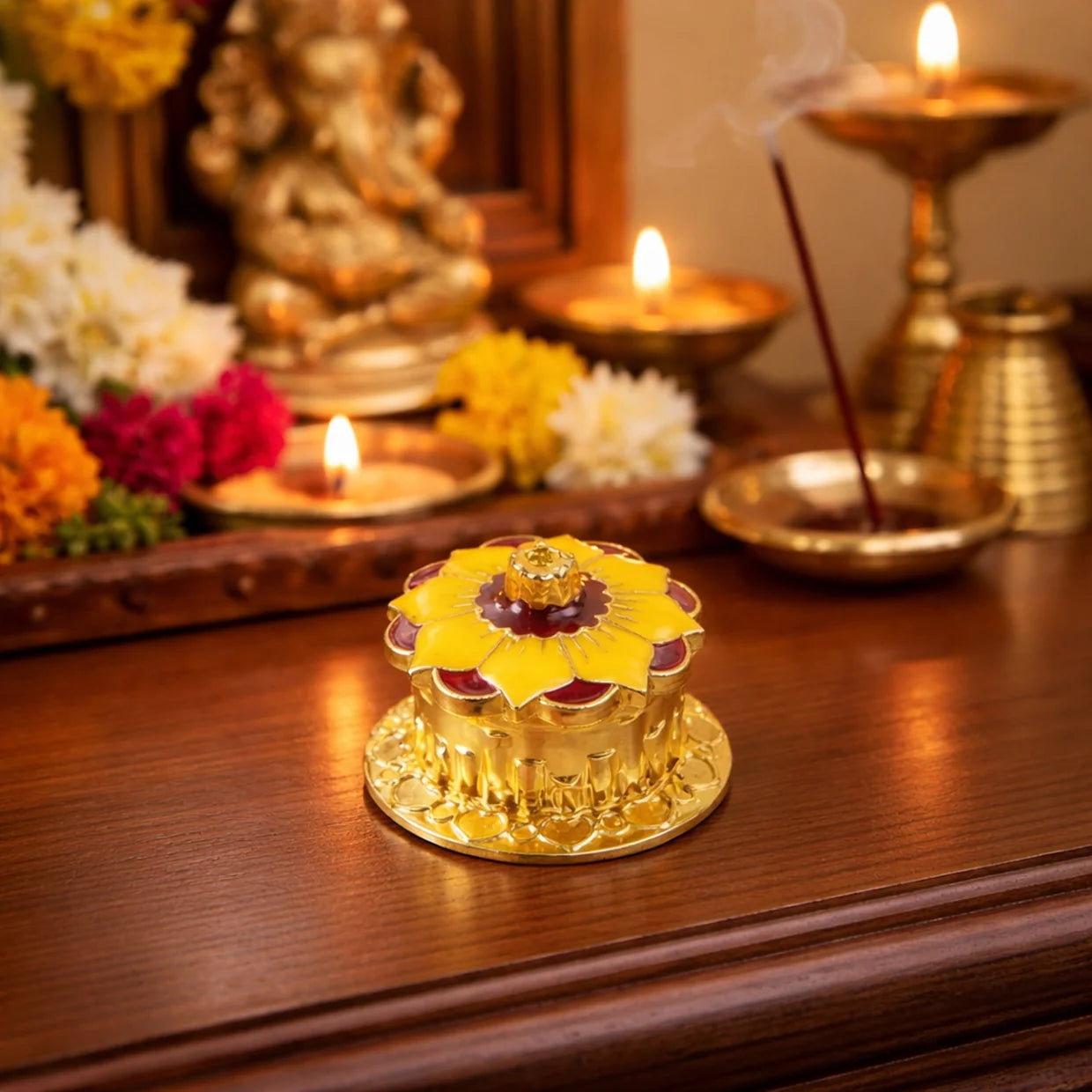 Happyclick Decorative Golden Kankavati (1 Pc, Mix Design)