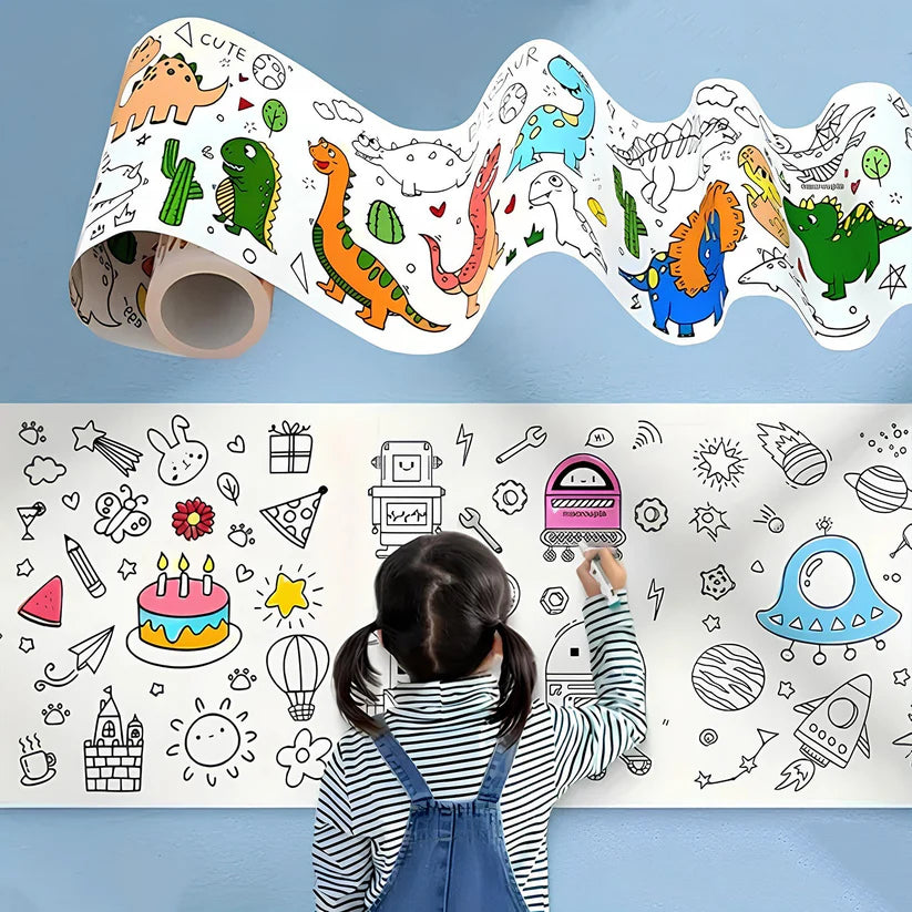 Happyclick Fun and Educational Coloring Roll (1 Pc) - HappyClick