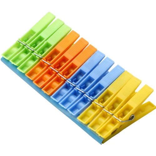Happyclick Multipurpose 12 Pcs Cloth Clips (Multicolour) - HappyClick