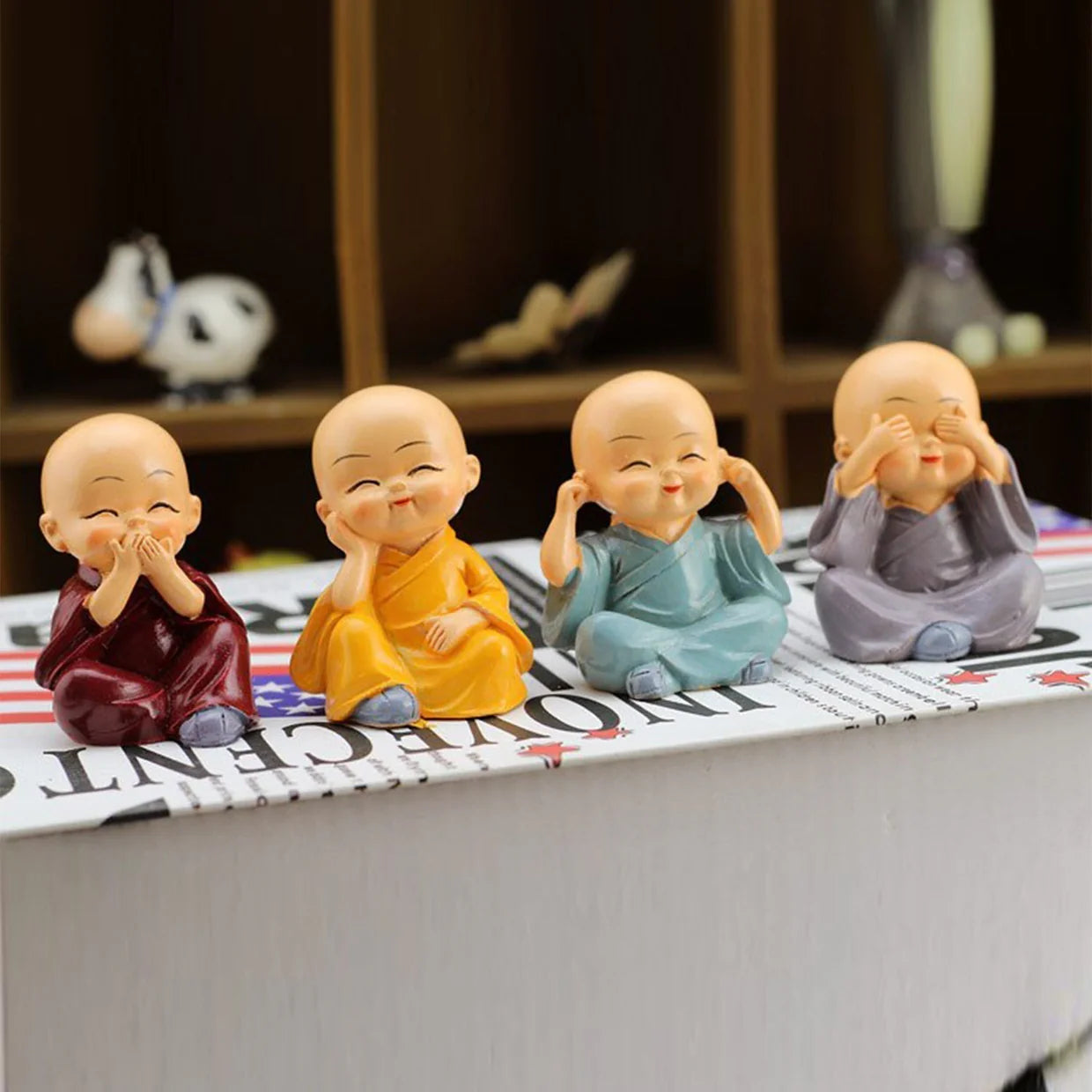Happyclick Baby Buddha 4Pc and show piece used for house, office and official decorations etc