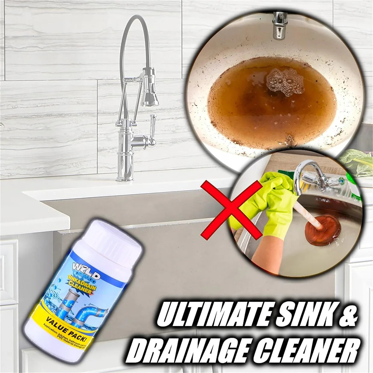 Happyclick Powerful Sink and Drain Cleaner, Super Clog Remover (110 Gm)