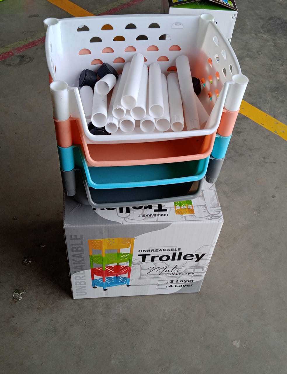 Kitchen rack with 4 baskets