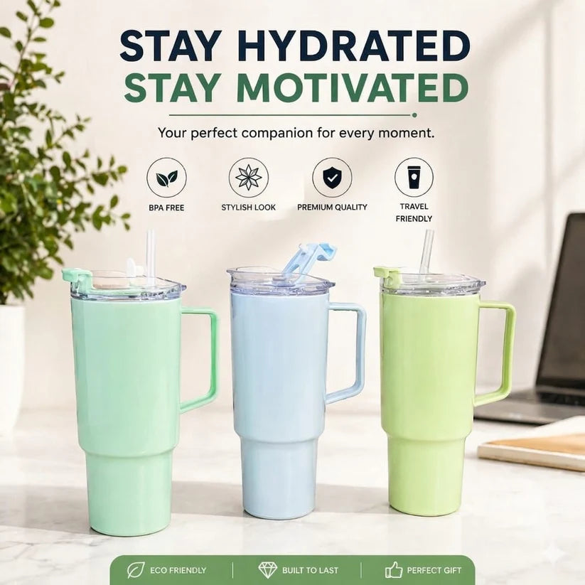 Happyclick Travel Mug – Large 1800ml Capacity with Leak-Proof Lid for Hydration