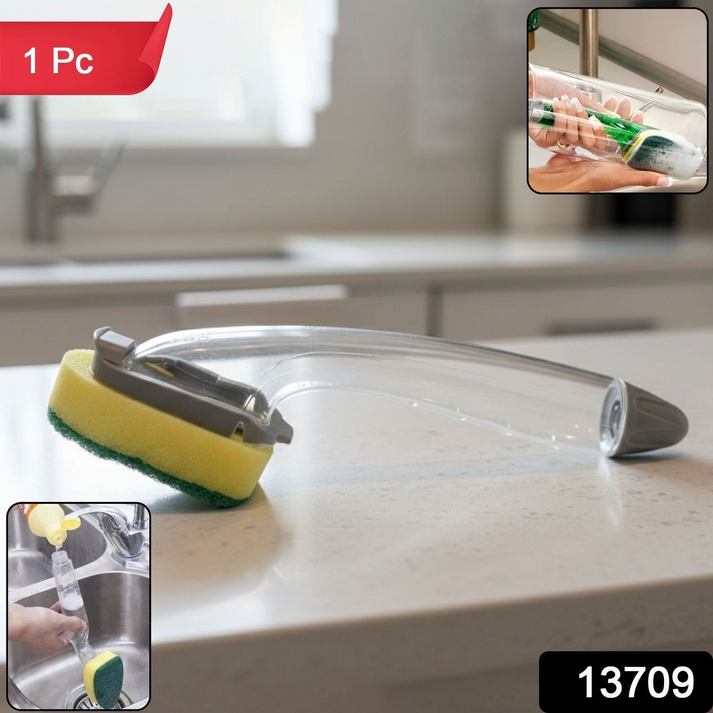 Dishwand with built-in soap dispenser for efficient dishwashing