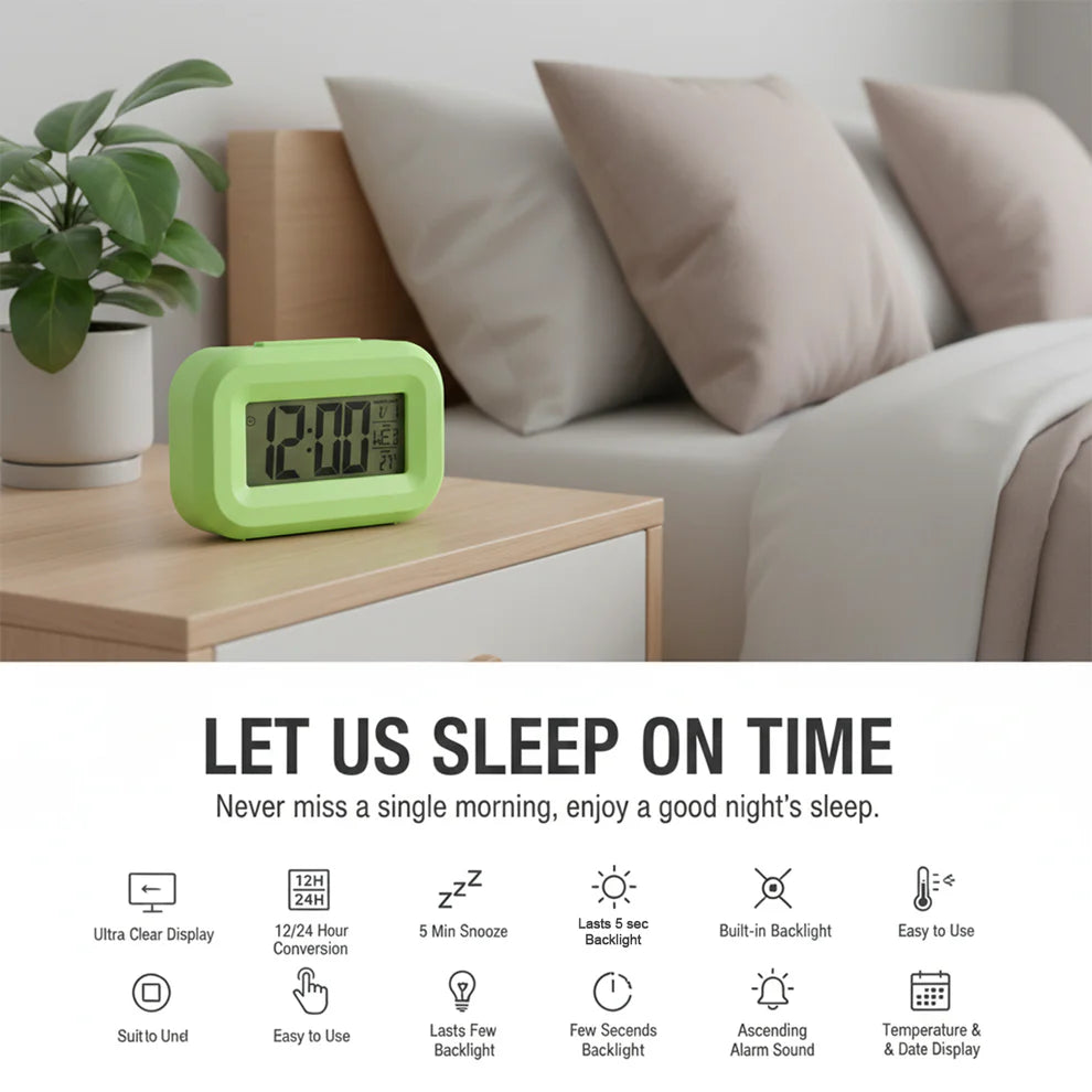 Happyclick Digital Alarm Clock with Clear Display (1 Pc) - HappyClick