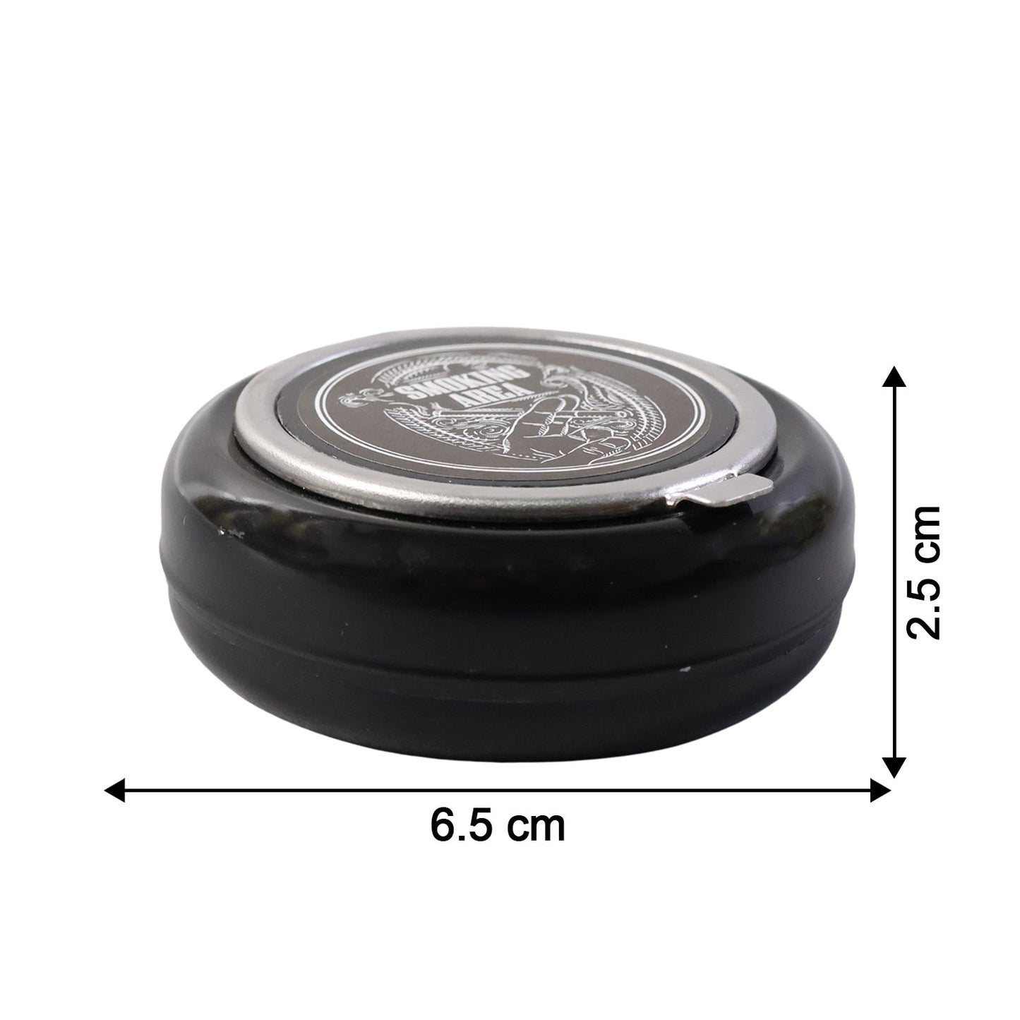 Tabletop ashtray showing deep container for ash collection
