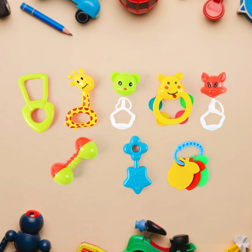 Happyclick Baby Rattle Toy Collection for Infants 8 Pcs Set