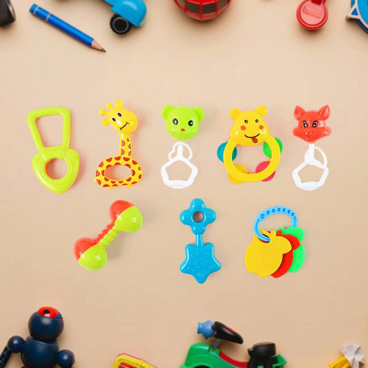 Happyclick Baby Rattle Toy Collection for Infants 8 Pcs Set