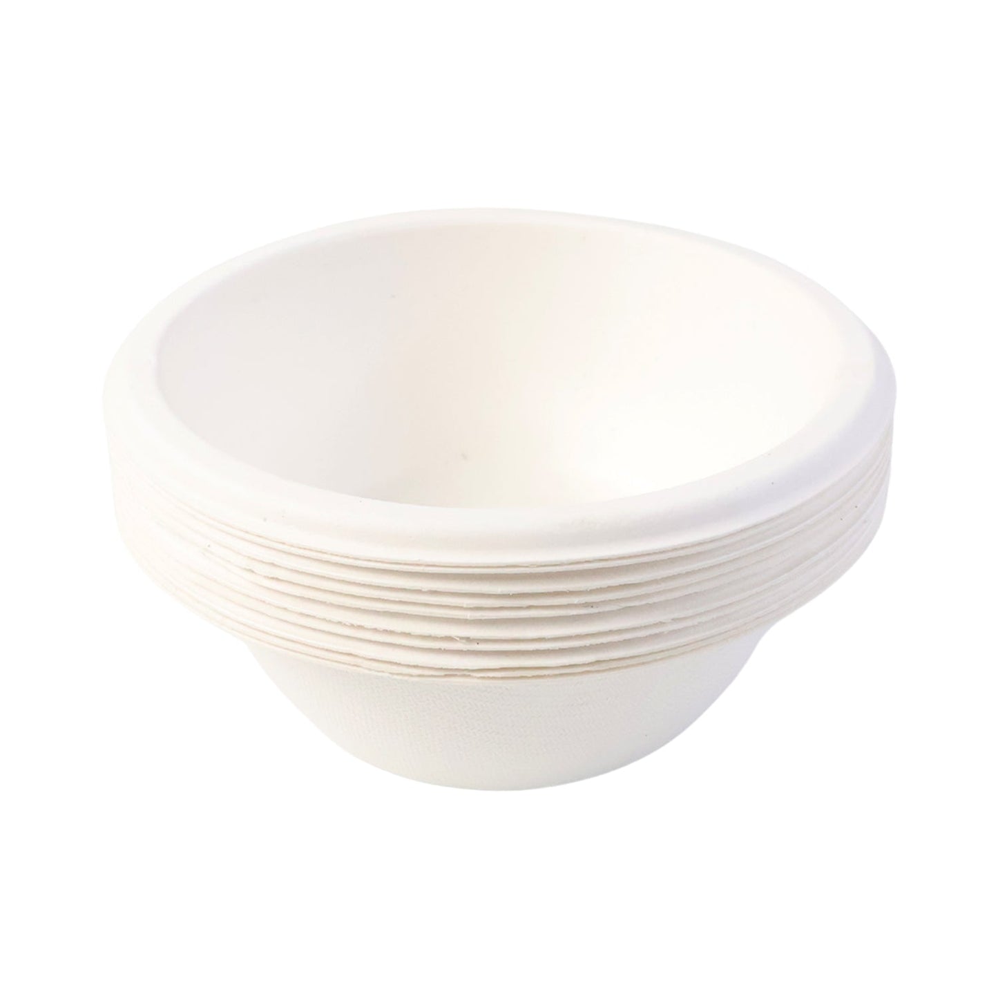 Natural off-white bagasse disposable food bowls for hot and cold dishes