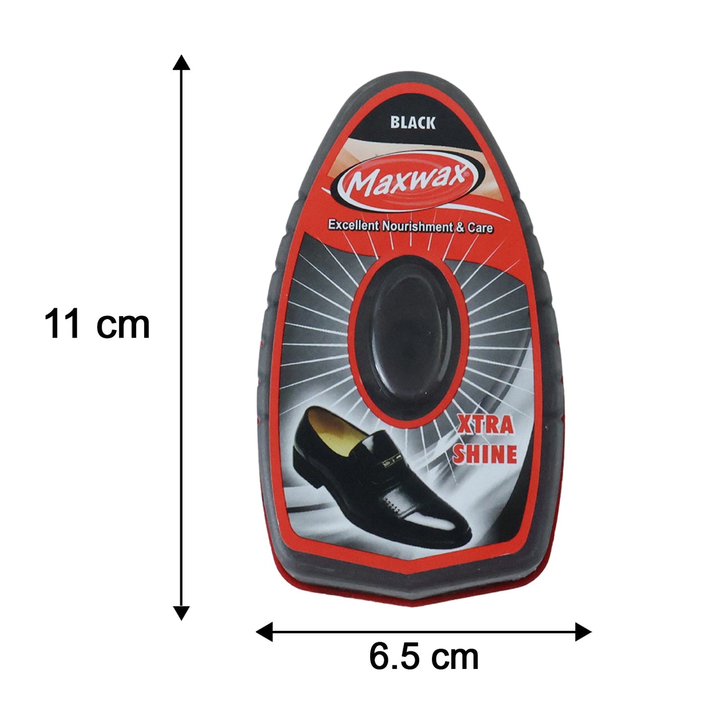 Compact black shoe shine tool for travel