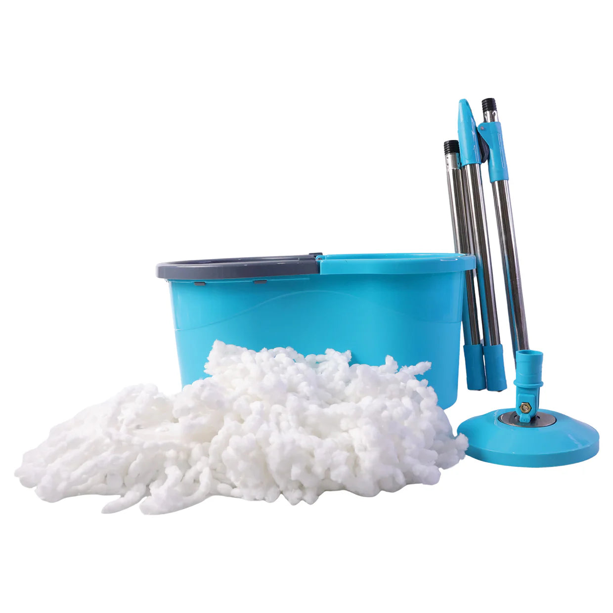 Happyclick 360 Degree Spin Mop Bucket Set with Adjustable Stainless Steel Handle