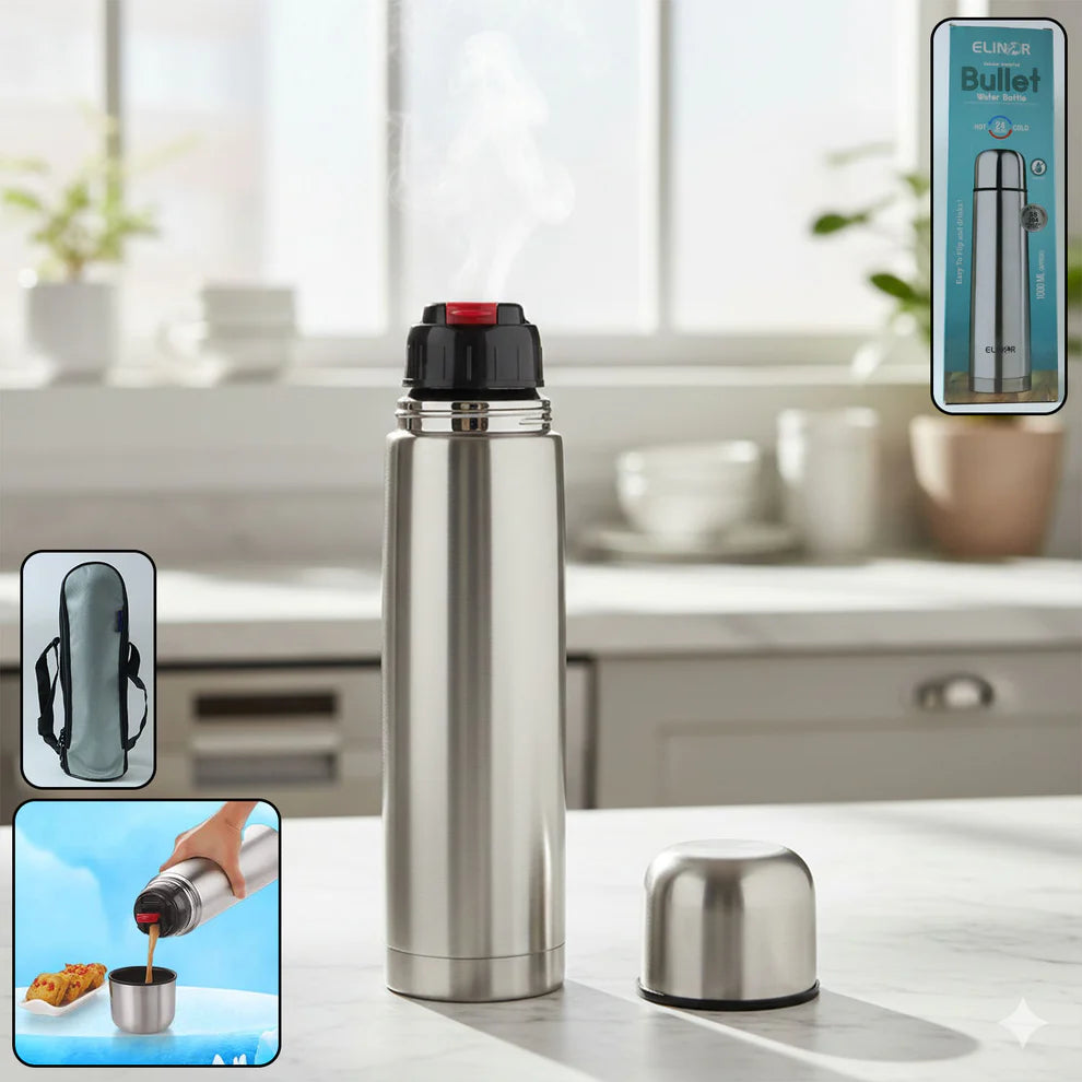 Happyclick Bullet Style Stainless Steel Vacuum Insulated Water Bottle 1000 ML - HappyClick