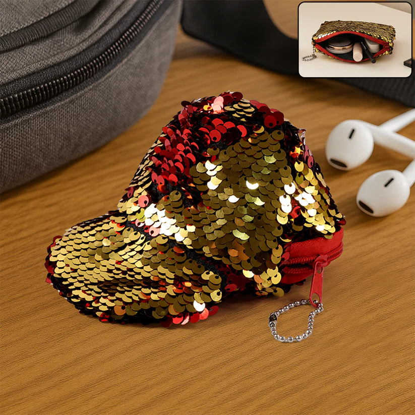Happyclick Stylish Sequin Mini Cap-Shaped Coin Purse (1 Pc) - HappyClick