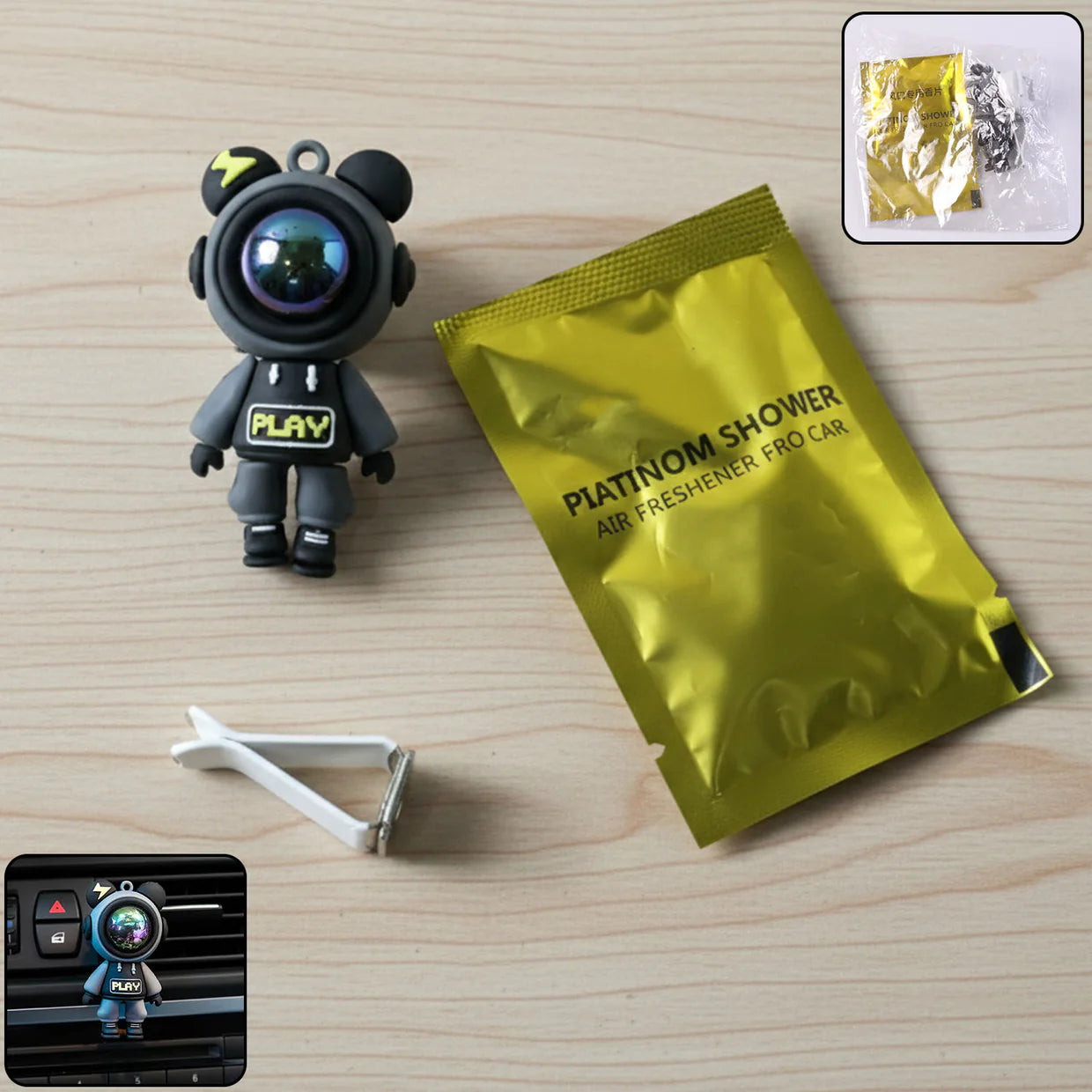 Happyclick Cute Astronaut Car Air Freshener with Vent Clip (1 Set) - HappyClick