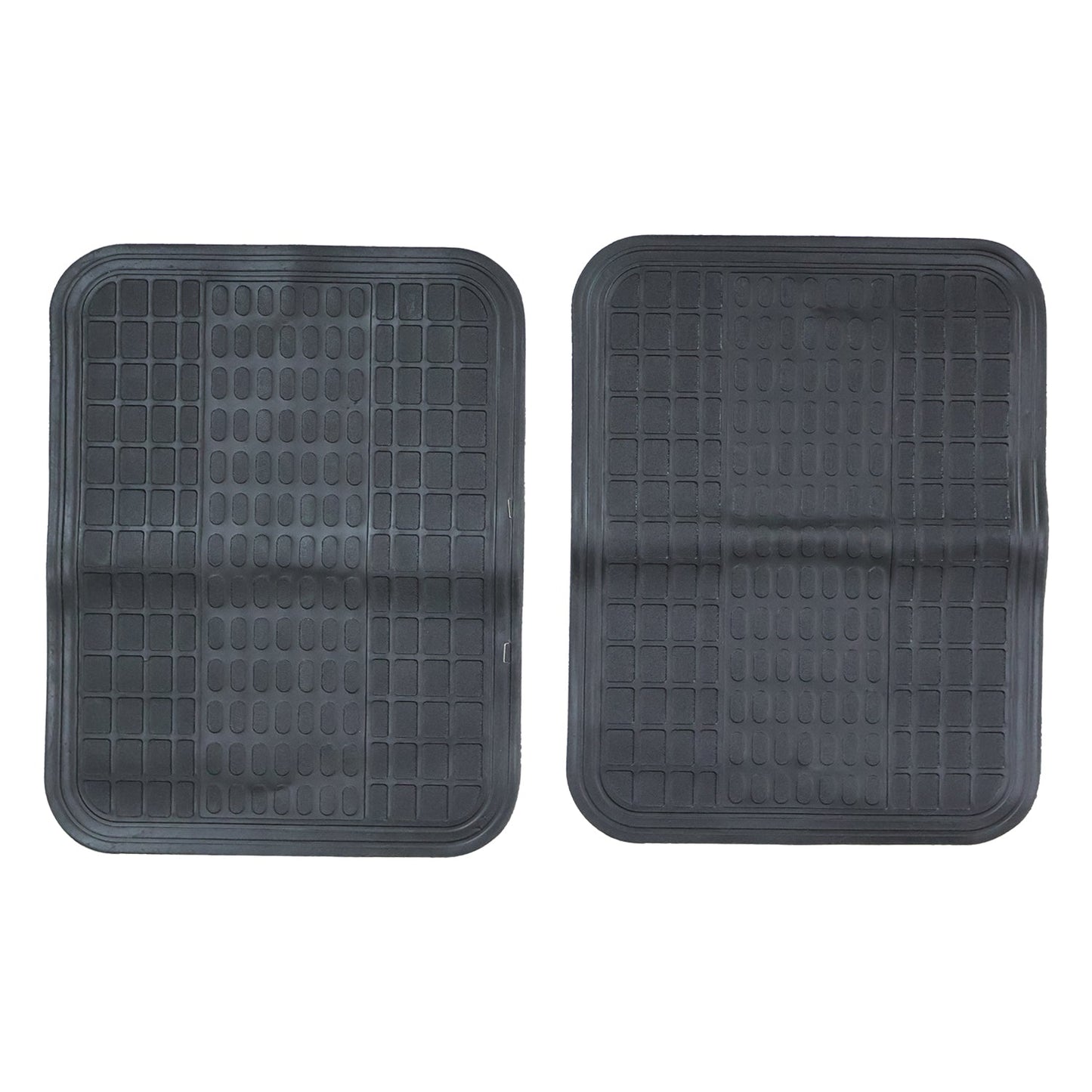 Full set of 4 car floor mats with deep grooves for dirt and mud trapping