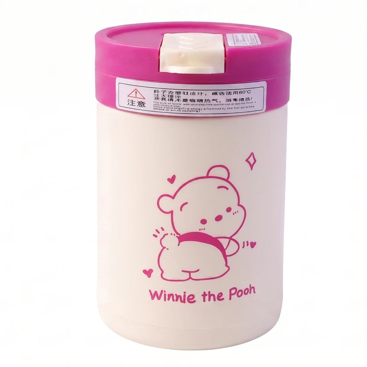 Happyclick Cute Cartoon Printed Glass Tumbler with Lid and Straw (400 ML)