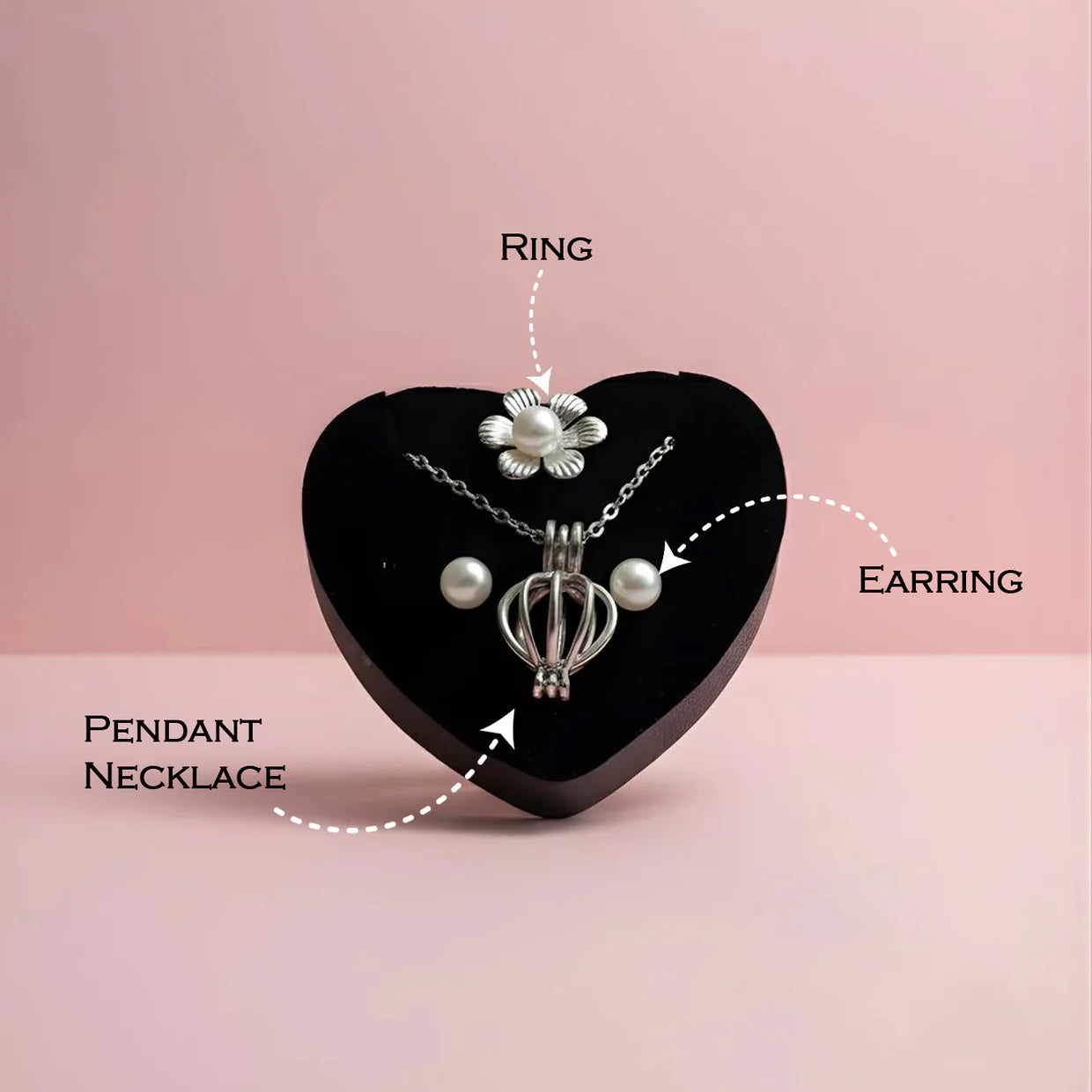 Happyclick Wish Pearl Necklace Gift Set – Elegant Pearl Pendant Necklace (1 Set, Mix Design) - HappyClick