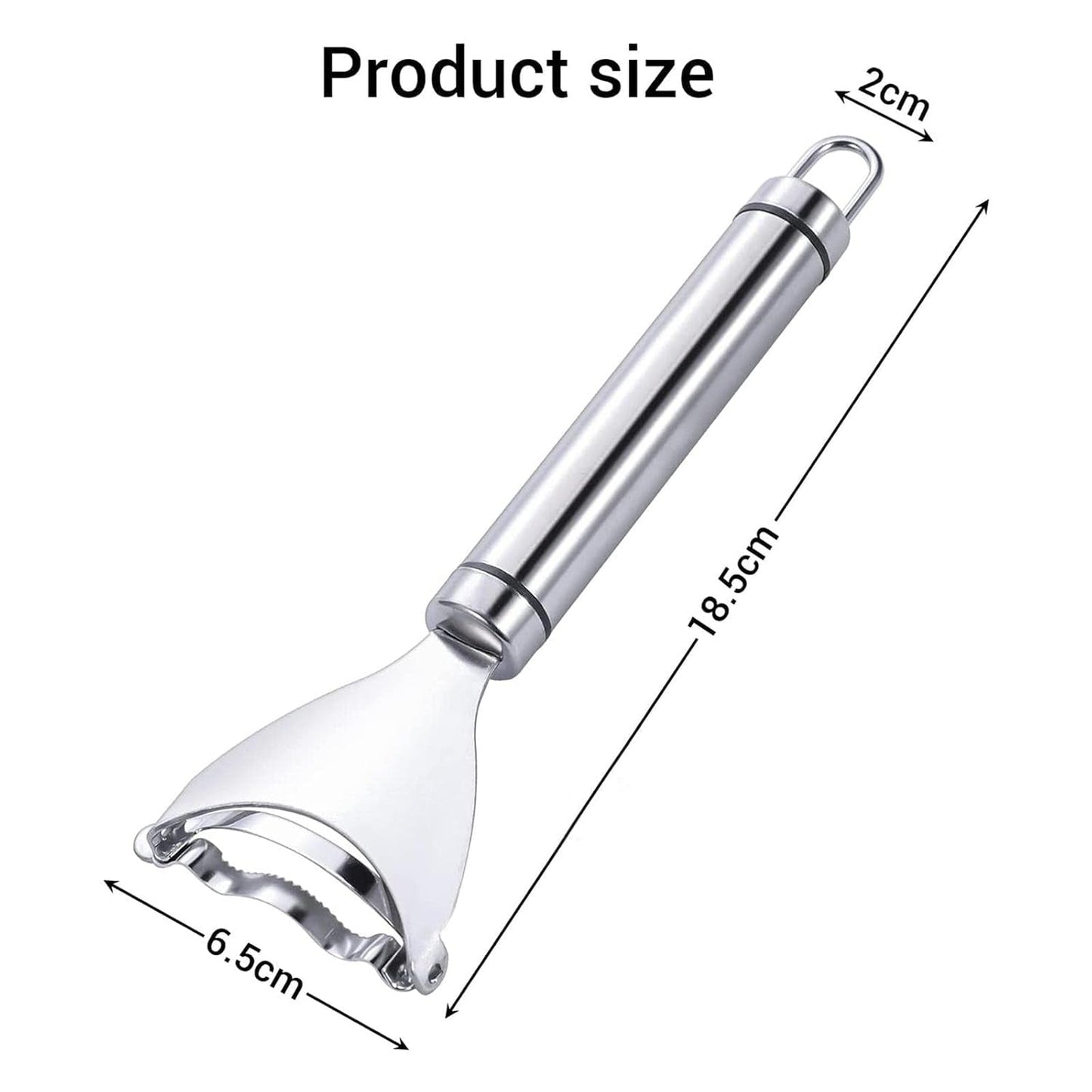 Easy peel slicer with hanging loop for convenient storage