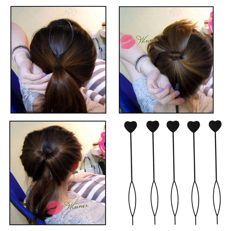 Happyclick Heart-Shaped Hairpin Set (2 Pcs) - HappyClick
