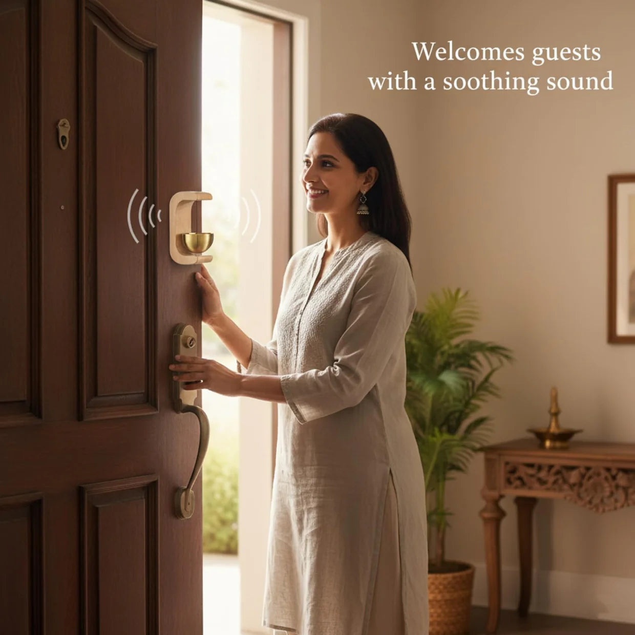 Happyclick Megnetic Zen Bell for Meditation with Wooden Stand (1 Pc)