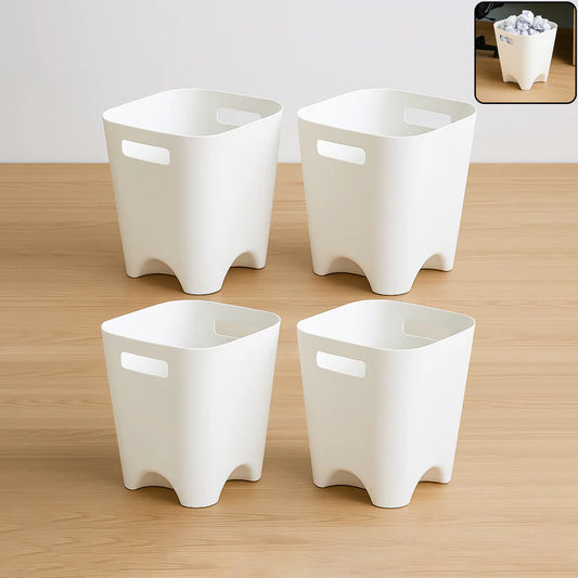 Happyclick.Modern Plastic Dustbin / Waste Paper Basket - (4 Pc)