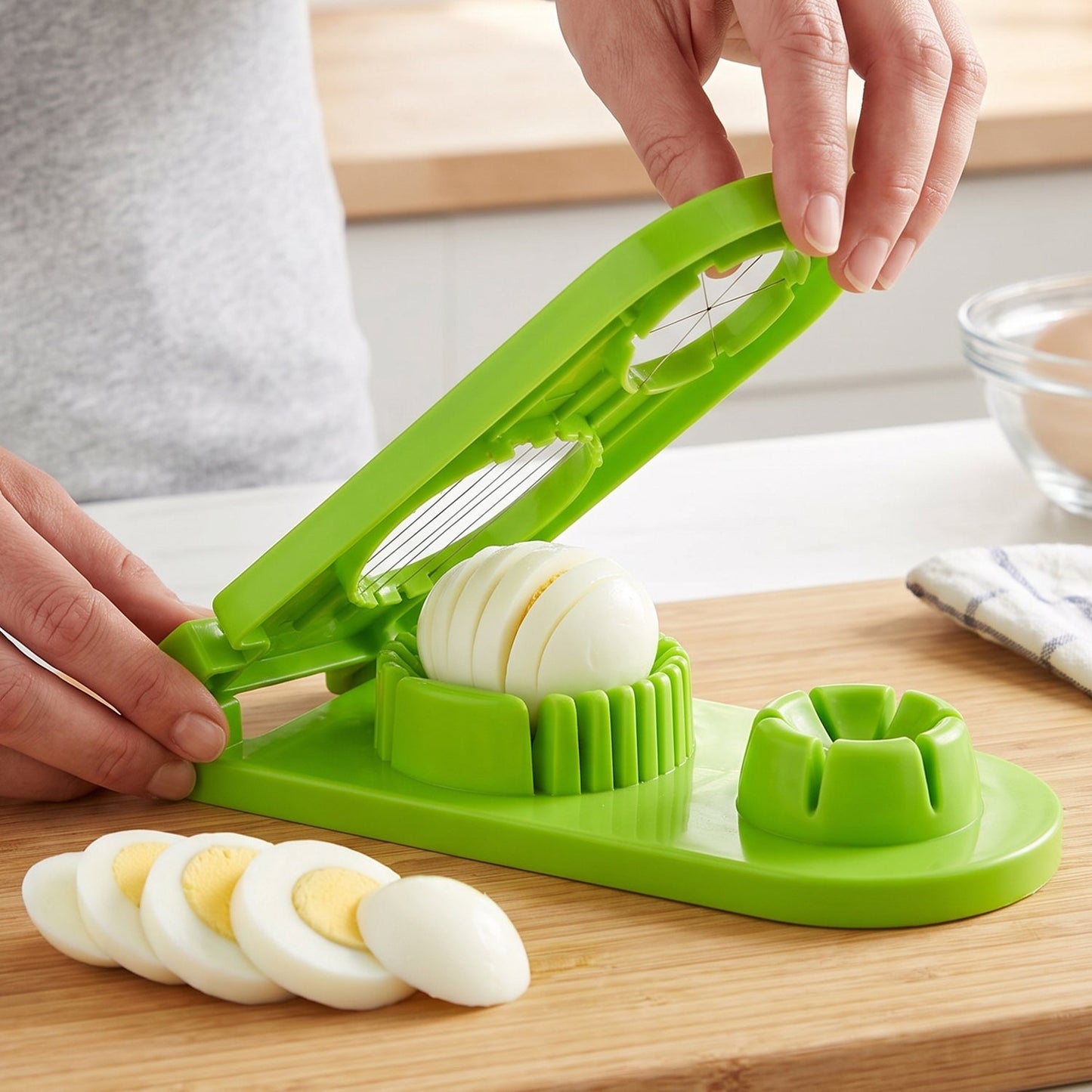 Multi use egg slicer and wedger for eggs, strawberries and cheese