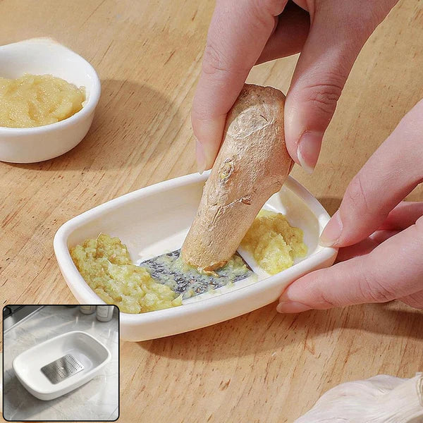 HappyClick Garlic Ginger Grater Plate – Quick, mess-free food prep tool