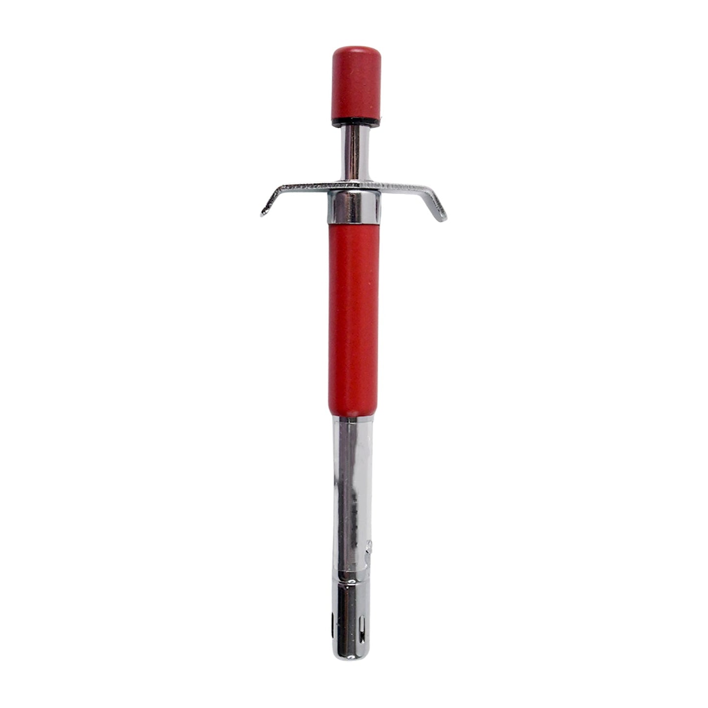 Top view of stainless steel gas lighter with rust-proof finish