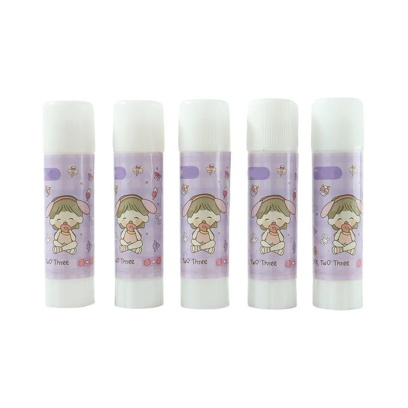 Cartoon-Themed Solid Glue Stick Pack of 5 - HappyClick