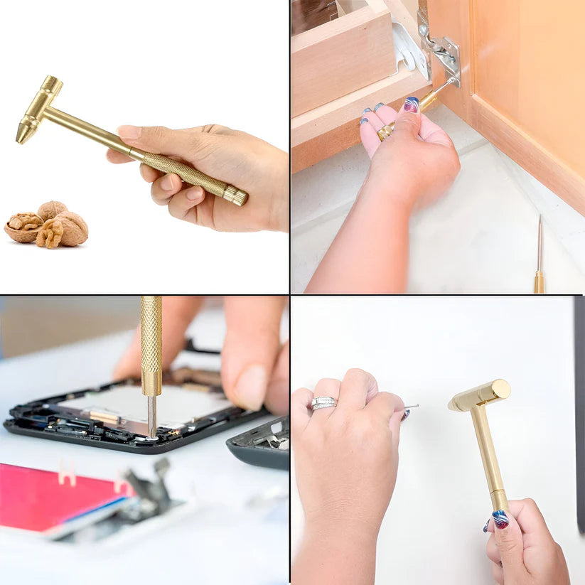 Happyclick Multi Purpose 5-in-1 Small Hammer Tool with Interchangeable Screwdriver - HappyClick
