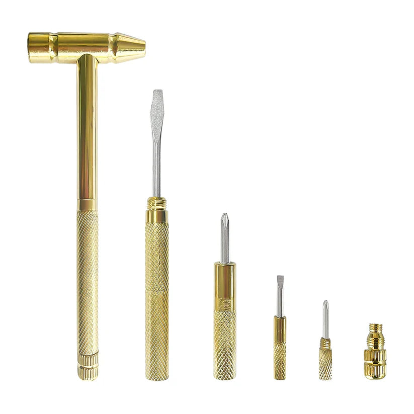 Happyclick Multi Purpose 5-in-1 Small Hammer Tool with Interchangeable Screwdriver - HappyClick