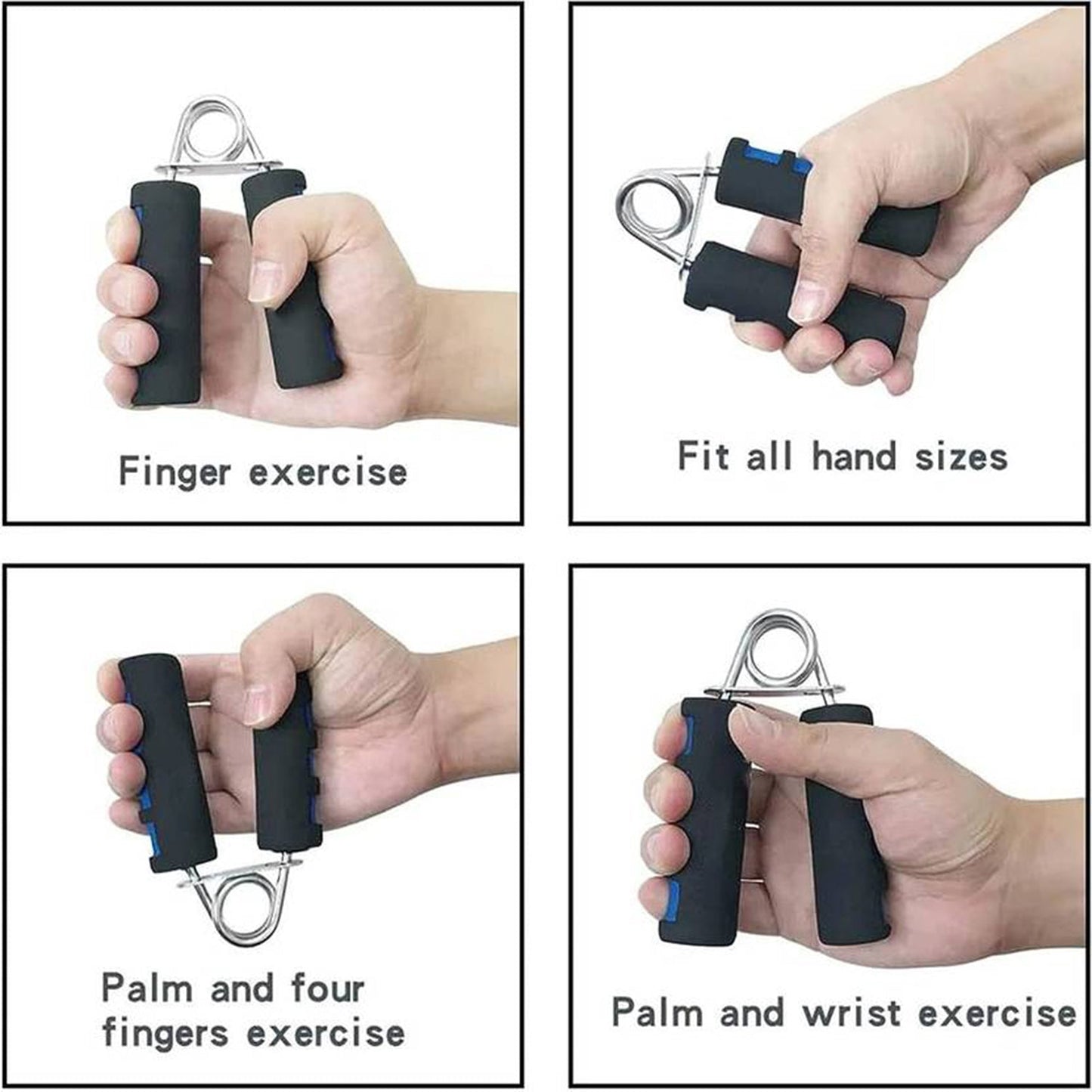 Ergonomic hand grip exerciser with non-slip foam grips