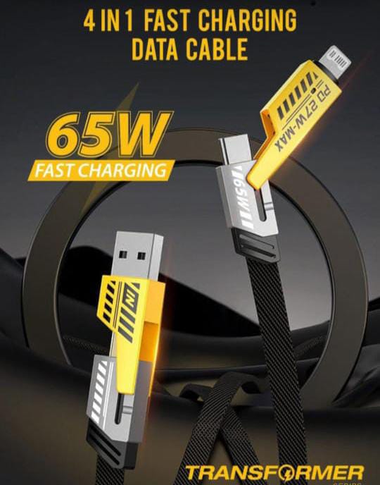 4-in-1 fast charging cable
65W charging cable
Apple & Android charging cable
universal fast charging cable
multi-device charging cable
durable fast charger cable
USB-C, Lightning, and Micro USB cable
high-speed charging cable for phones
