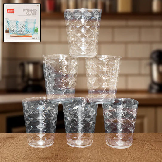 Apex plastic glass

300ml unbreakable tumbler

Pyramid design drinking glass

Plastic water glass

Stylish plastic cup

BPA-free plastic tumbler

Reusable unbreakable glass

Durable plastic drinking glass

Party plastic cup

Kids-safe plastic glass