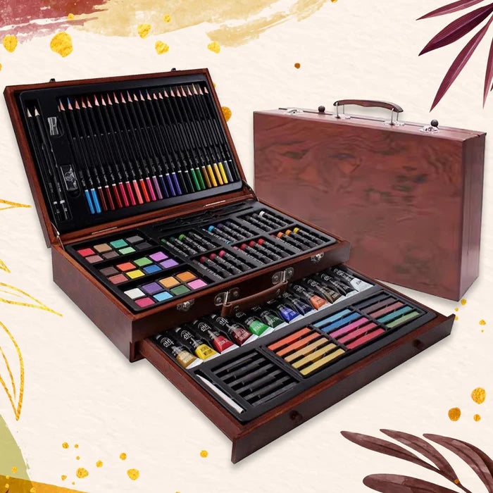 Artist Drawing & Painting Color Set
112 Pcs Art Set with Wooden Case
Complete Artist Color Kit
Professional Drawing and Painting Set
Wooden Case Art Supplies
Colored Pencils, Brushes, Paints Set
Art Set for Beginners and Professionals
