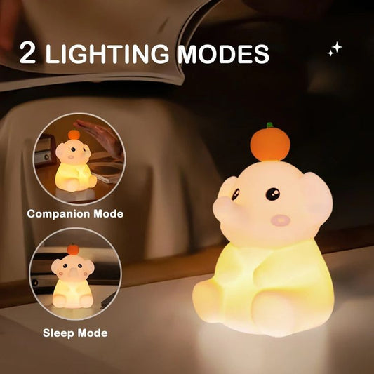 Baby Elephant Lamp, Cute Silicone Lamp, Multifunction Nightlight, Kids Room Lamp, Baby Nightlight, Soft Silicone Lamp, Elephant Shaped Lamp, Touch-Sensitive Lamp, Nursery Lamp, Color Changing Lamp




