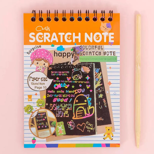 Rainbow scratch art book

Scratch paper for kids

DIY art craft book

Scratch drawing pad

Creative art kit

Kids rainbow craft paper

10 page scratch book

Color reveal drawing book

Return gift art book

Scratch activity notebook